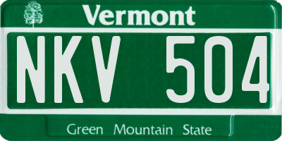 VT license plate NKV504