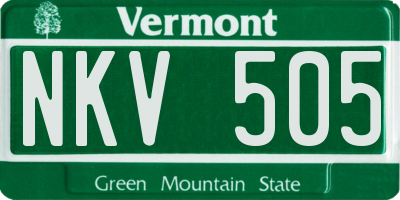 VT license plate NKV505
