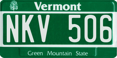 VT license plate NKV506