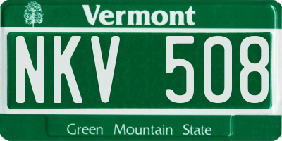VT license plate NKV508