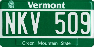 VT license plate NKV509