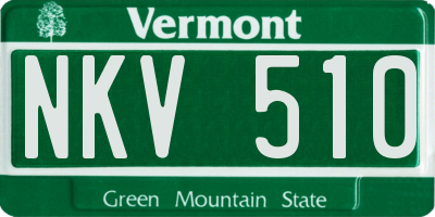 VT license plate NKV510
