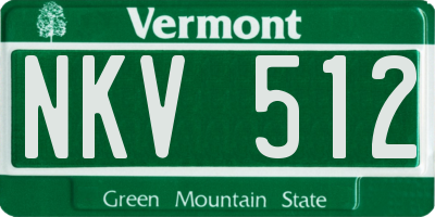 VT license plate NKV512