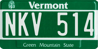 VT license plate NKV514