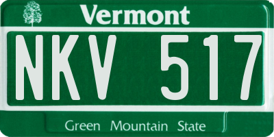 VT license plate NKV517