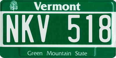 VT license plate NKV518