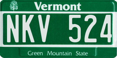 VT license plate NKV524