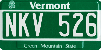 VT license plate NKV526