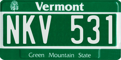 VT license plate NKV531