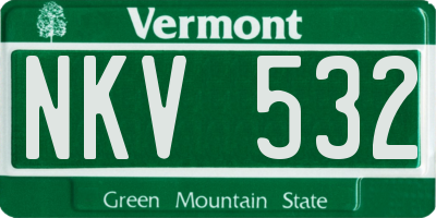 VT license plate NKV532