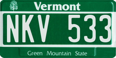 VT license plate NKV533