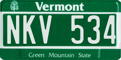 VT license plate NKV534