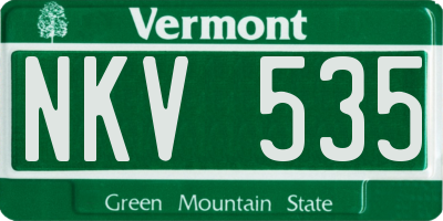 VT license plate NKV535