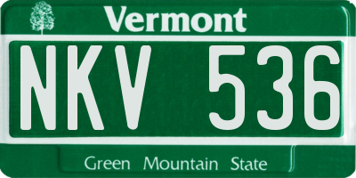 VT license plate NKV536
