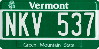 VT license plate NKV537