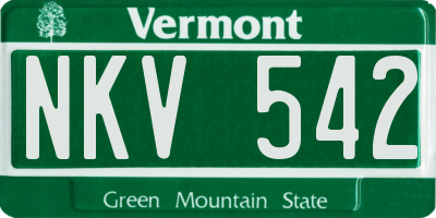 VT license plate NKV542