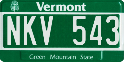 VT license plate NKV543