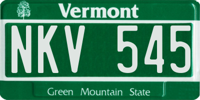 VT license plate NKV545