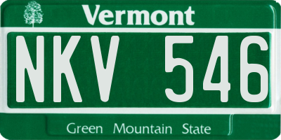 VT license plate NKV546