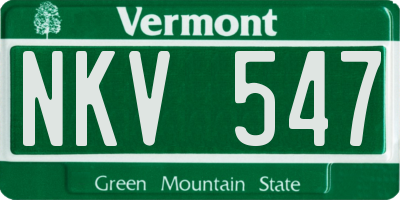 VT license plate NKV547