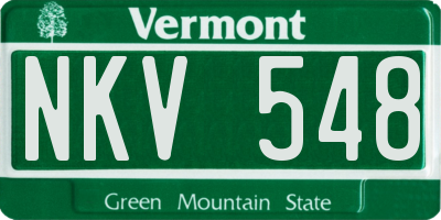 VT license plate NKV548
