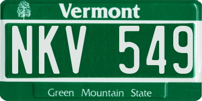 VT license plate NKV549