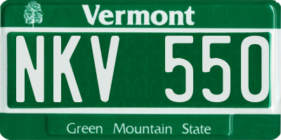 VT license plate NKV550