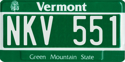 VT license plate NKV551