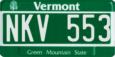 VT license plate NKV553