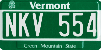 VT license plate NKV554