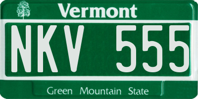 VT license plate NKV555