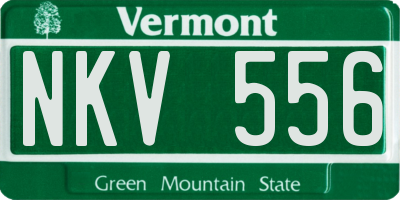 VT license plate NKV556