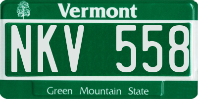 VT license plate NKV558
