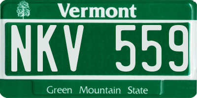 VT license plate NKV559