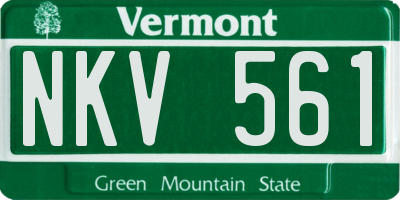 VT license plate NKV561