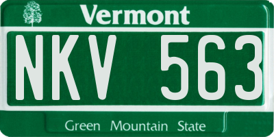VT license plate NKV563