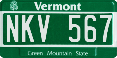 VT license plate NKV567