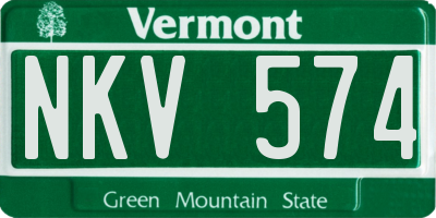 VT license plate NKV574