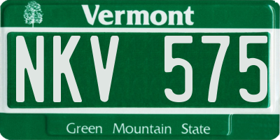 VT license plate NKV575