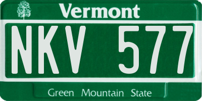 VT license plate NKV577