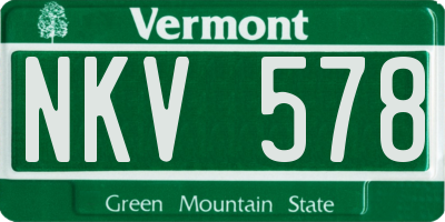 VT license plate NKV578