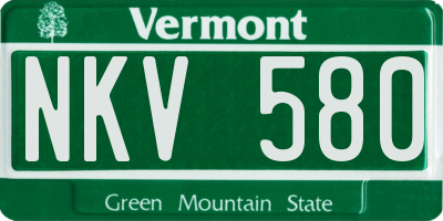VT license plate NKV580