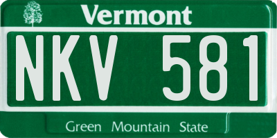 VT license plate NKV581