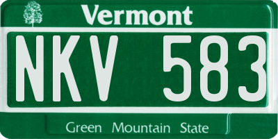 VT license plate NKV583