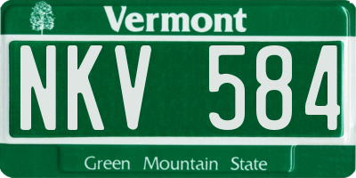 VT license plate NKV584