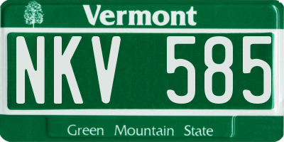 VT license plate NKV585