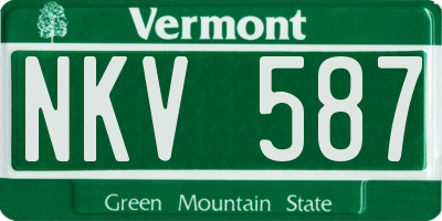 VT license plate NKV587