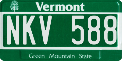 VT license plate NKV588