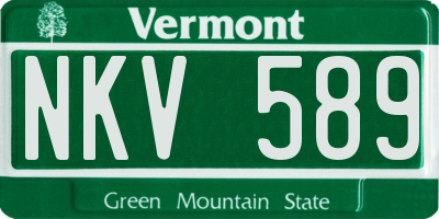 VT license plate NKV589