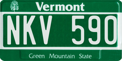 VT license plate NKV590